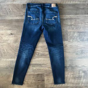 American Eagle Dark Wash Super Stretch Jegging Crop Size 4